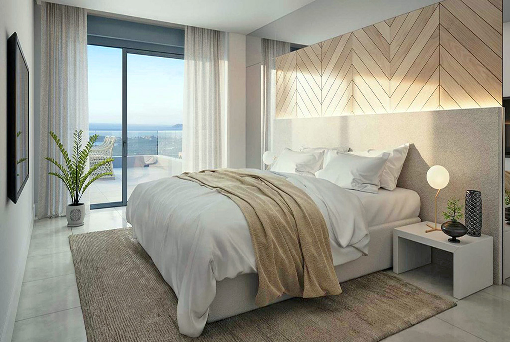 komfortowa sypialnia w luksusowym apartamencie na sprzedaż Hiszpania (Estepona)