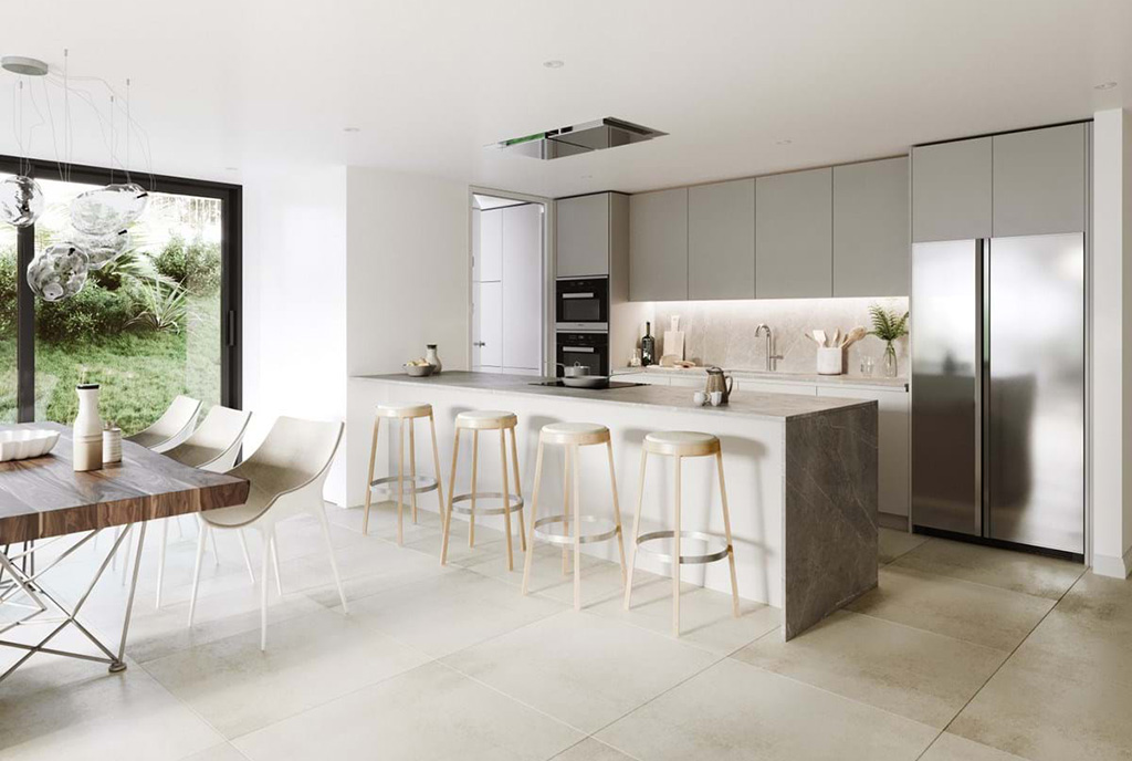 funkcjonalna kuchnia w ekskluzywnym apartamencie na sprzedaż Hiszpania (Estepona)