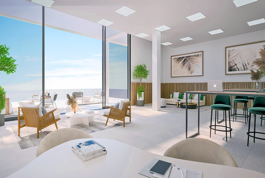 słoneczny pokój dzienny w luksusowym apartamencie na sprzedaż Hiszpania (Marbella)