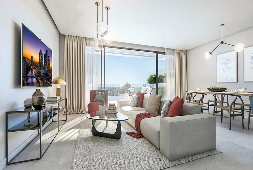 widok na kameralny pokój gościnny w ekskluzywnym apartamencie do sprzedazy Hiszpania (Marbella)