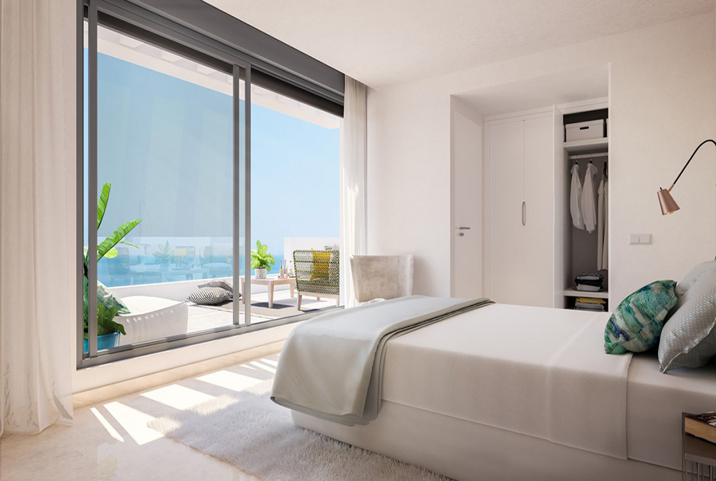 zaciszna sypialnia w ekskluzywnym apartamencie na sprzedaż Hiszpania (Mijas)