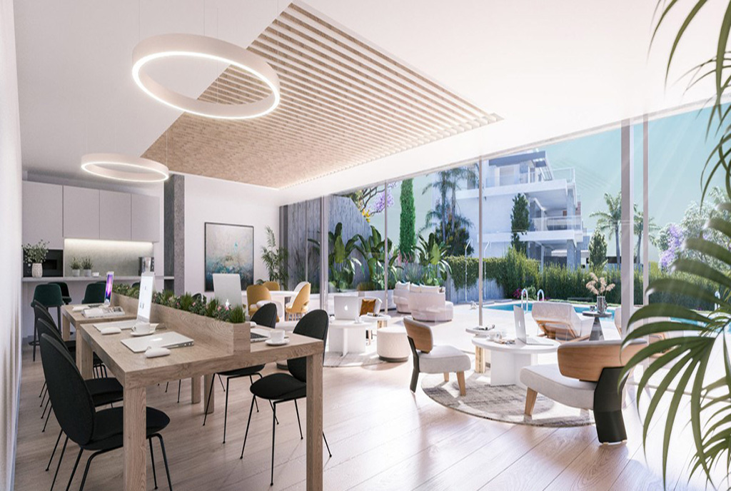 widok na taras przy ekskluzywnym apartamencie do sprzedaży Hiszpania (Altos De Los Monteros)