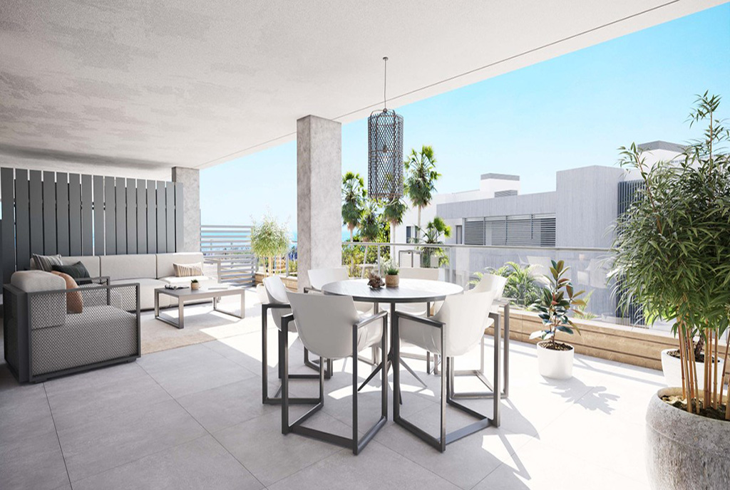 widokowy balkon przy luksusowym apartamencie na sprzedaż Hiszpania (Altos De Los Monteros)
