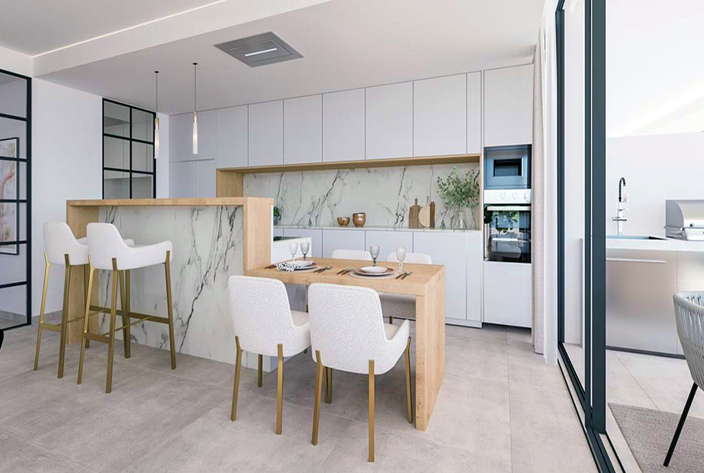 nowoczesna kuchnia w luksusowym apartamencie na sprzedaż Hiszpania (Estepona)