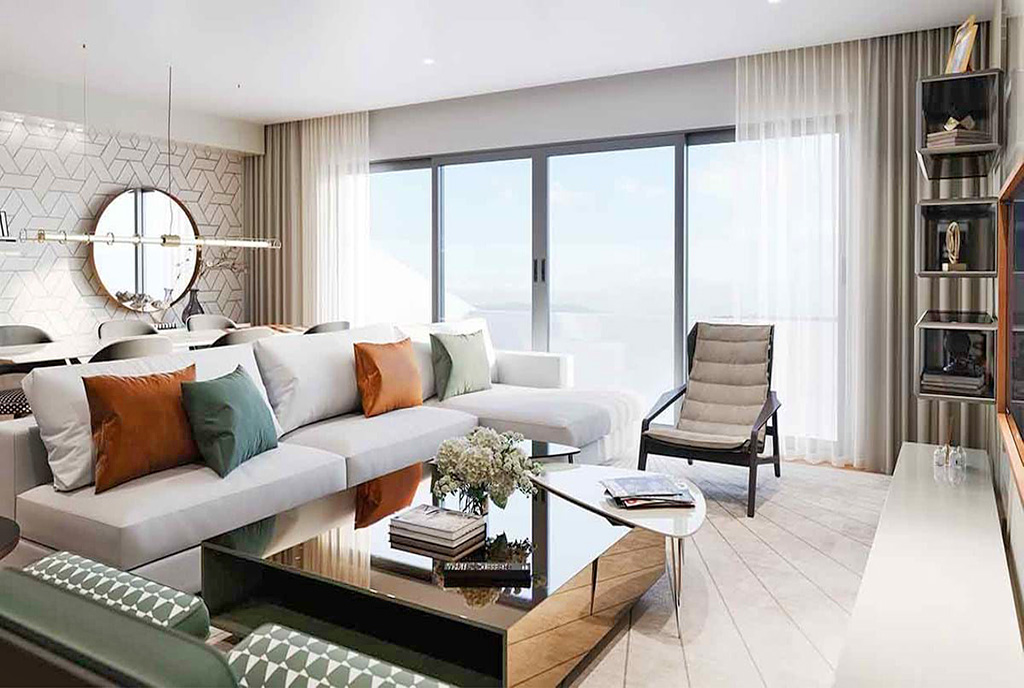 zbliżenie na salon w luksusowym apartamencie na sprzedaż Hiszpania (Fuengirola)