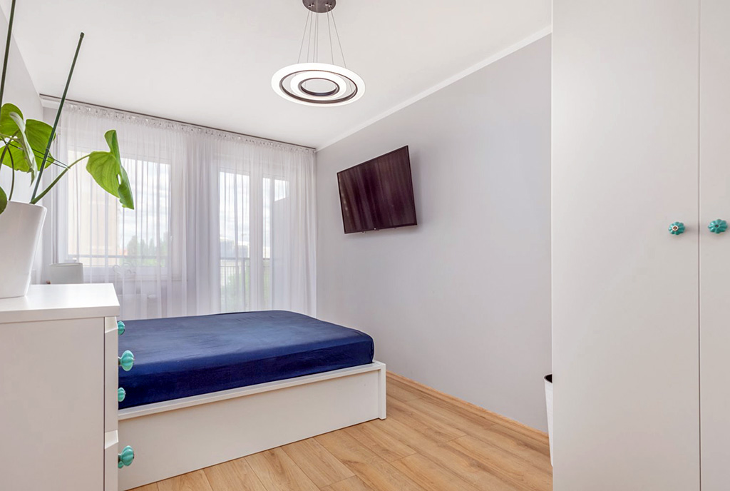 zaciszna sypialnia w luksusowym apartamencie do sprzedaży Szczecin