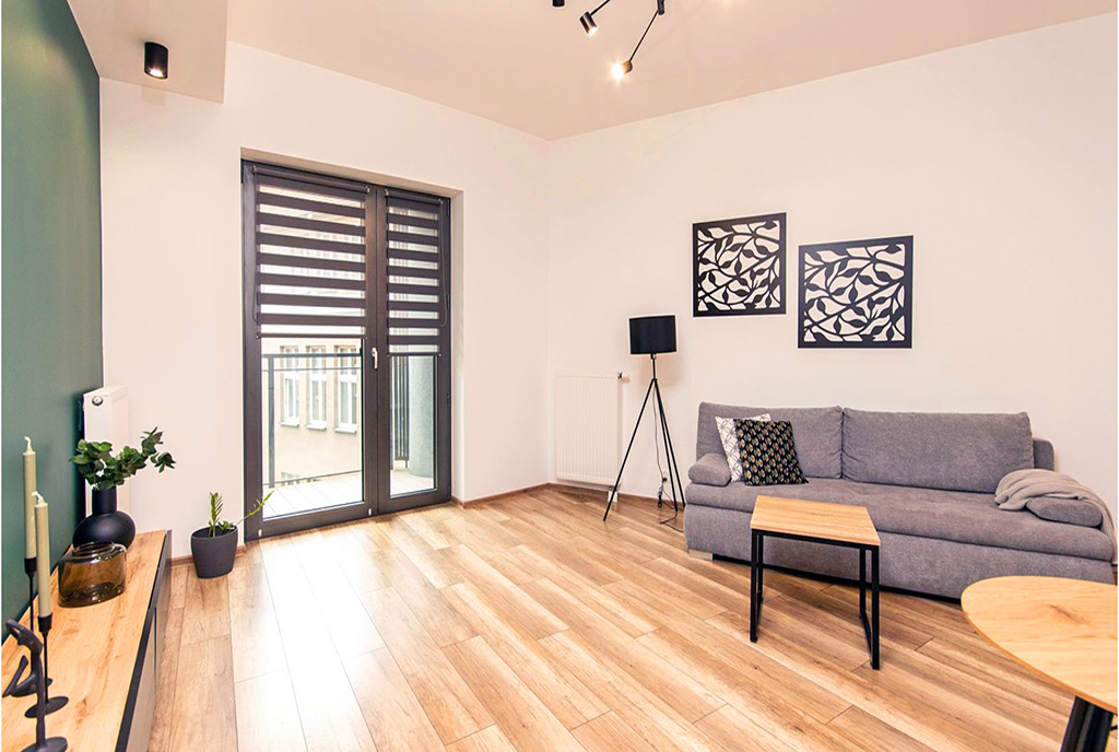 fragment pokoju dziennego w luksusowym apartamencie do wynajmu Szczecin