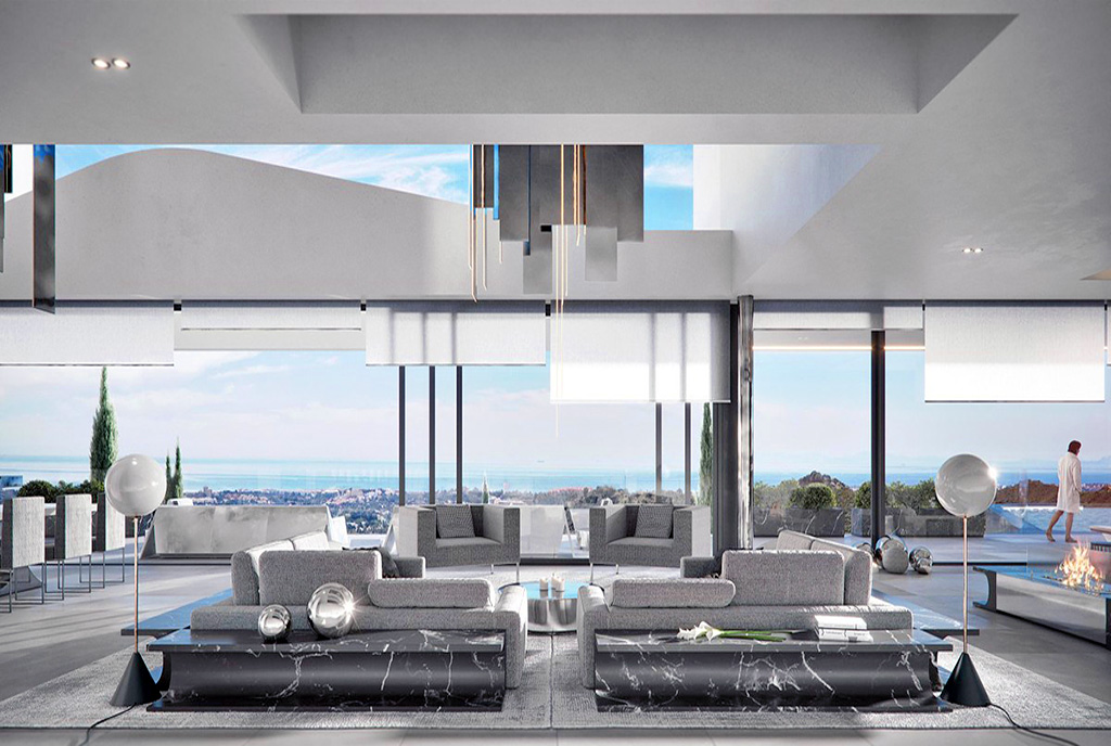 fragment salonu ekskluzywnej willi na sprzedaż Hiszpania (Benahavís)