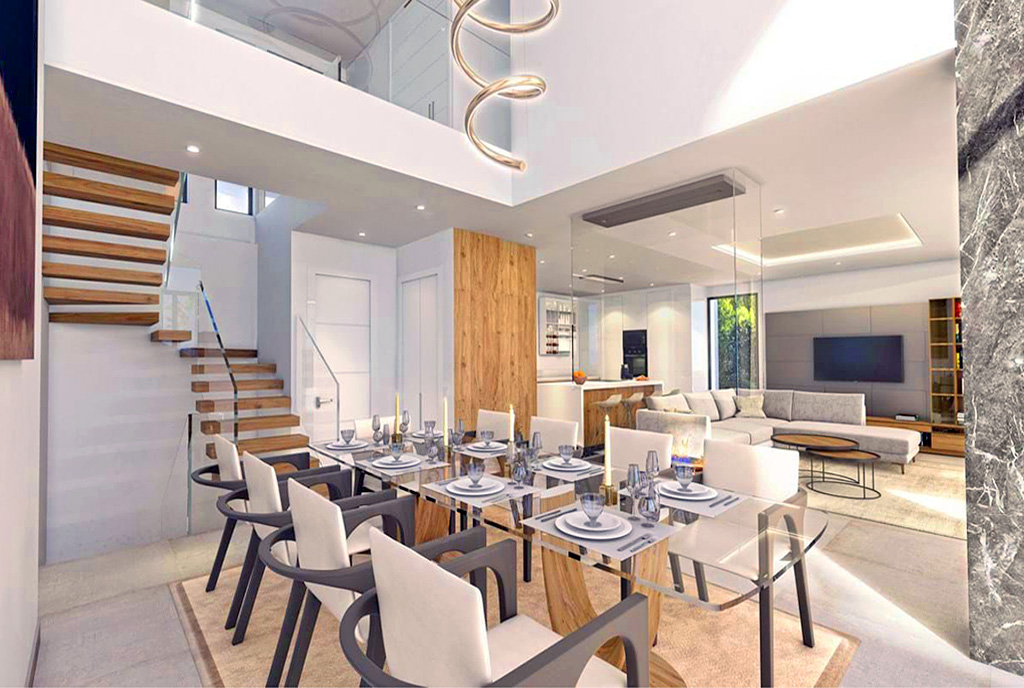 futurystyczne wnętrze luksusowej willi na sprzedaż Hiszpania (Estepona)