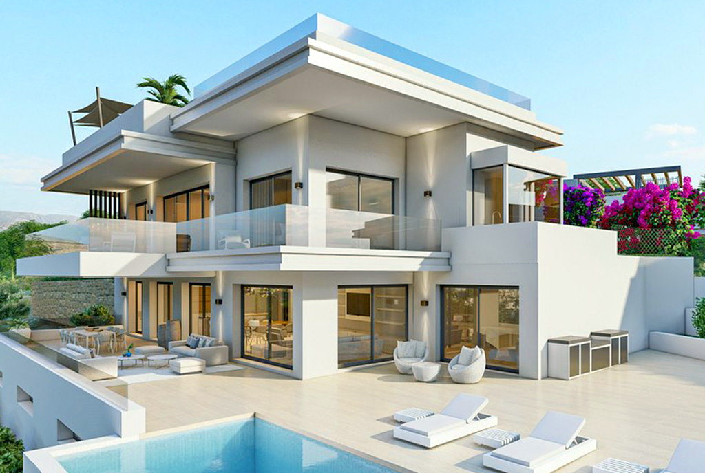 prywatny basen przy ekskluzywnej willi do sprzedaży Hiszpania (Estepona)