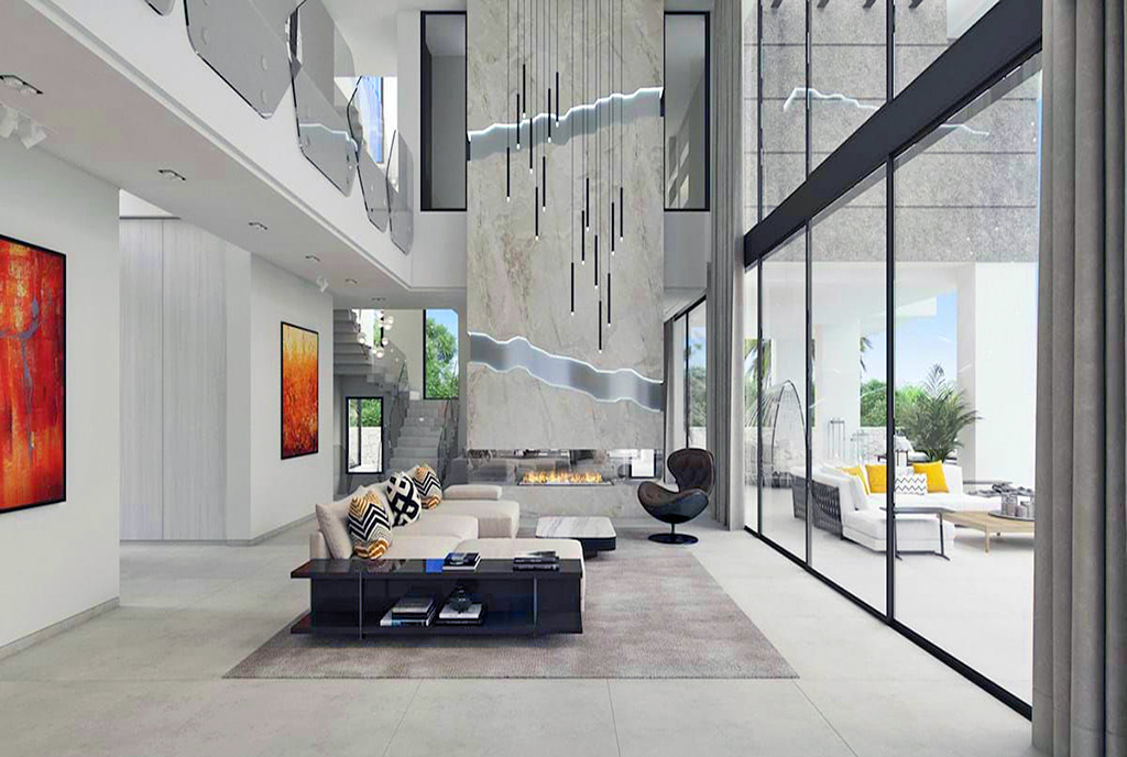 futurystyczne wnętrze ekskluzywnej willi do sprzedaży Hiszpania (Marbella)