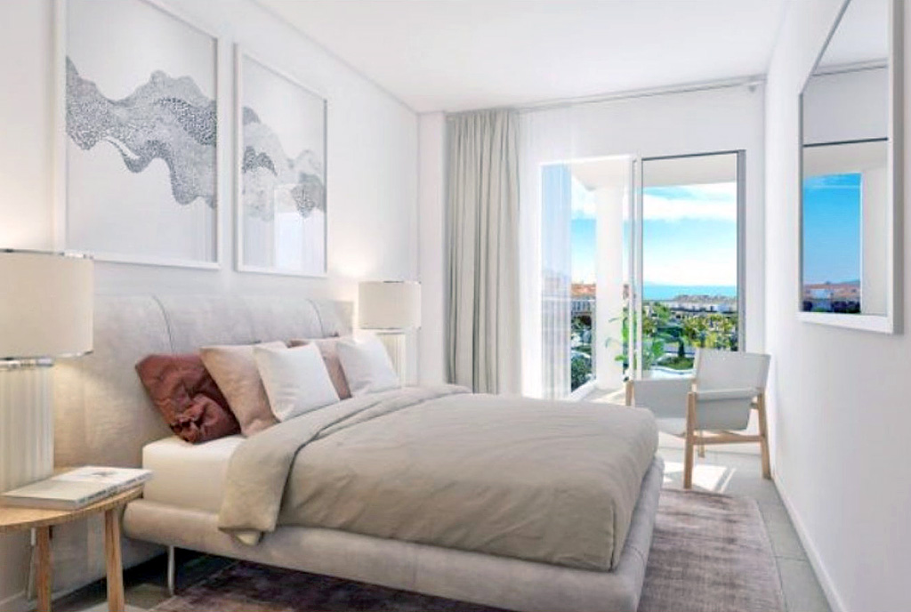 zaciszna sypialnia w ekskluzywnym apartamencie na sprzedaż Hiszpania (Manilva, Estepona)