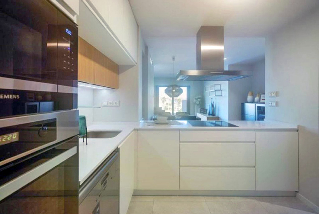 nowoczesna kuchnia w ekskluzywnym apartamencie na sprzedaż Hiszpania (Pilar de la Horadada)