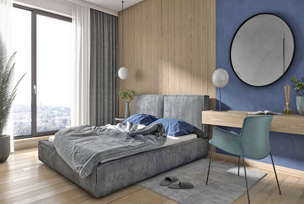 elegancka sypialnia w luksusowym apartamencie do sprzedaży Katowice