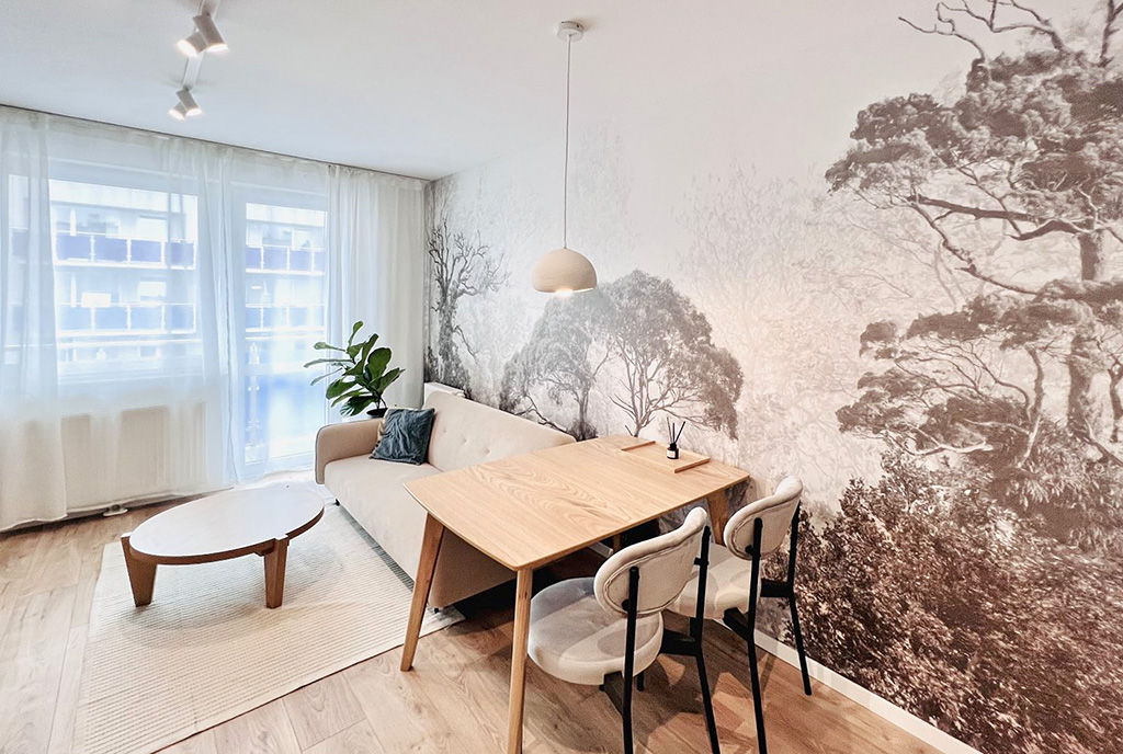 słoneczny salon w luksusowym apartamencie na sprzedaż Wrocław