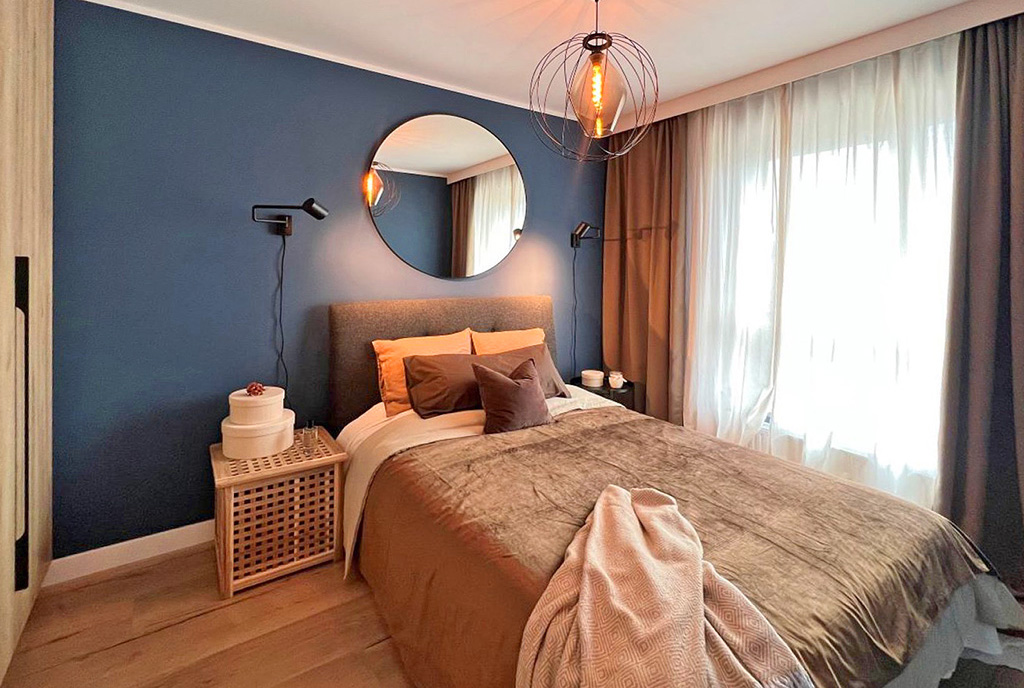 kameralna sypialnia w ekskluzywnym apartamencie na wynajem Zielona Góra (okolice)