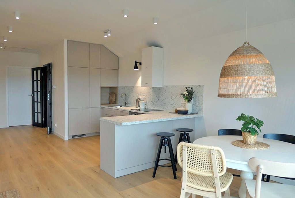 pastelowe kolory we wnętrzu ekskluzywnego apartamentu do wynajęcia Kwidzyn