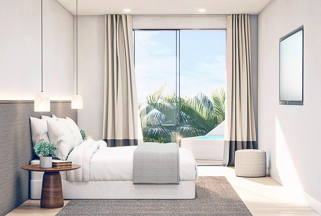 elegancka sypialnia w ekskluzywnym apartamencie na sprzedaż Hiszpania (Torremolinos)