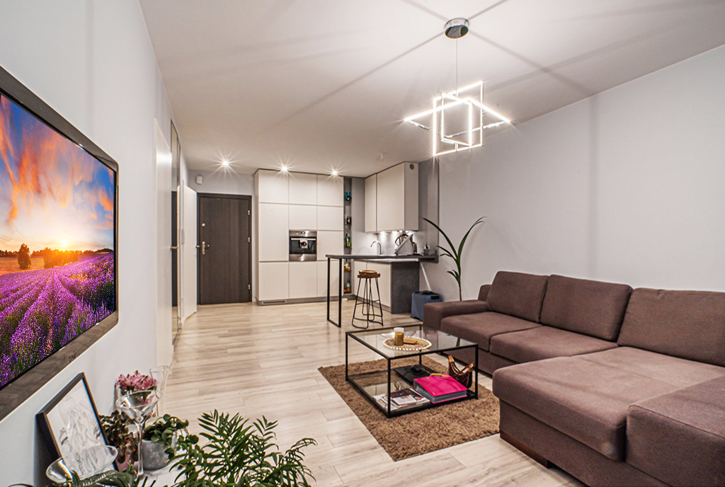 nowoczesna aranżacja wnętrza luksusowego apartamentu do wynajęcia Bolesławiec