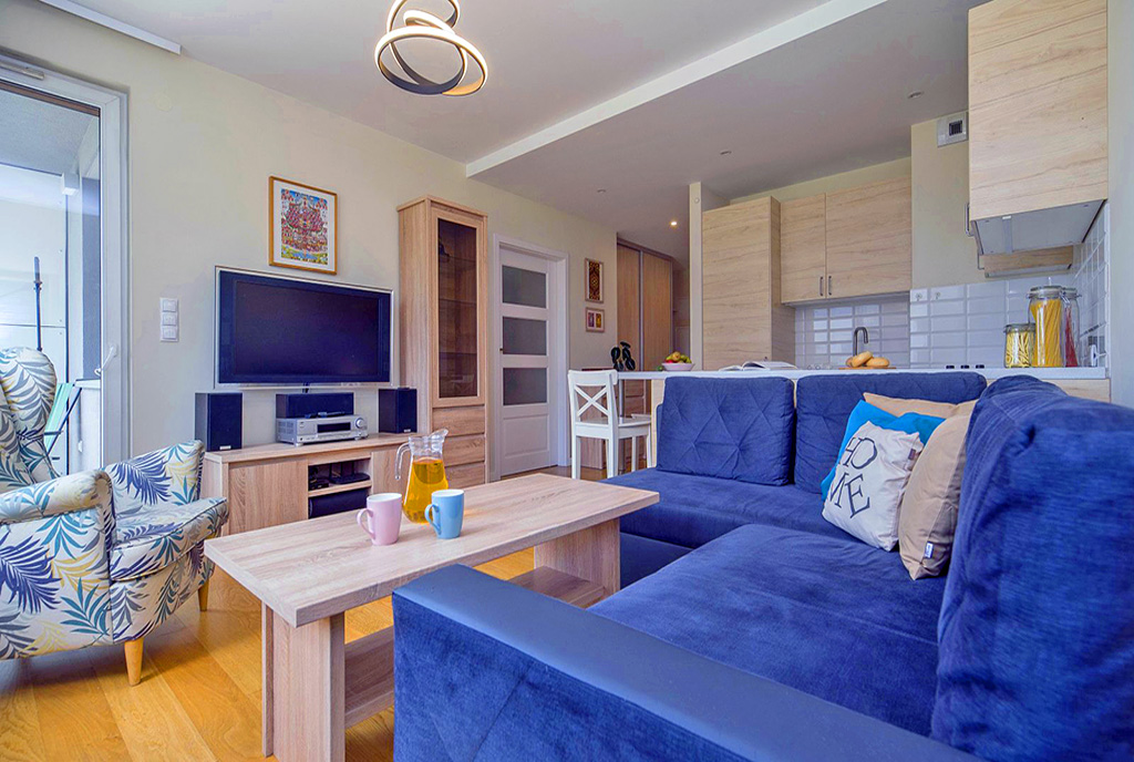 zbliżenie na salon w ekskluzywnym apartamencie do wynajmu Katowice