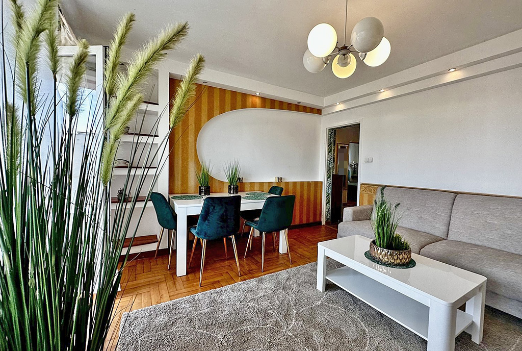 wytworny salon w ekskluzywnym apartamencie do wynajęcia Słupsk