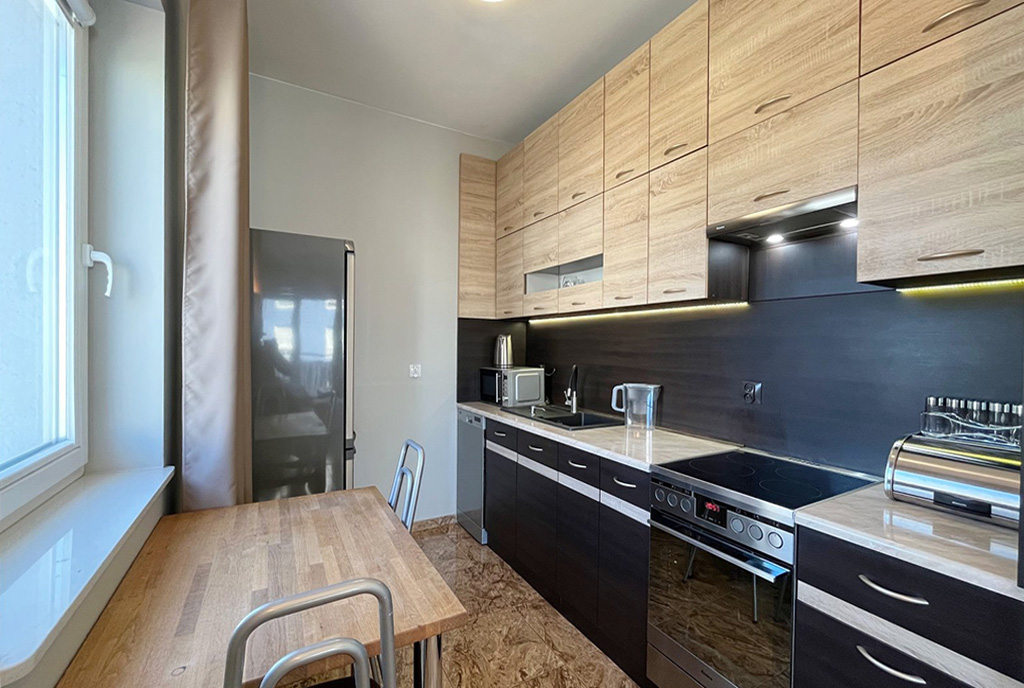 nowoczesna kuchnia w luksusowym apartamencie do wynajmu Szczecin