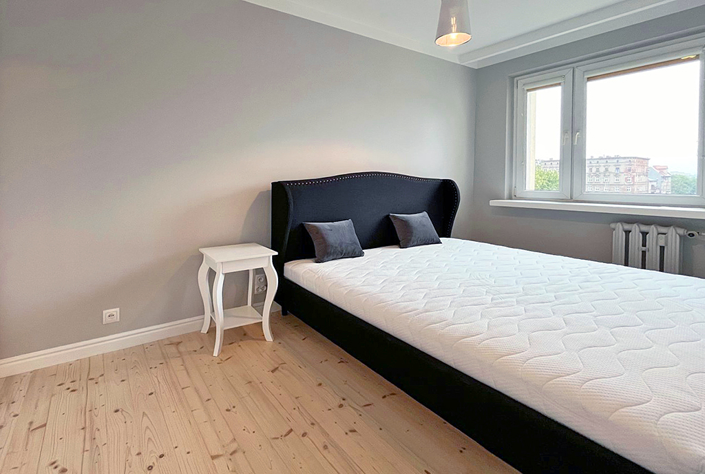 zaciszna sypialnia w ekskluzywnym apartamencie na wynajem Szczecin