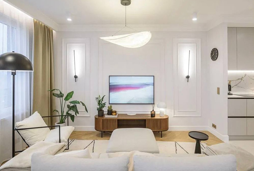 zbliżenie na pokój dzienny w luksusowym apartamencie do wynajmu Warszawa