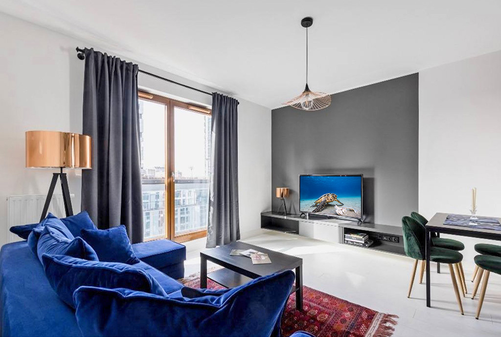 komfortowe wnętrze luksusowego apartamentu do wynajmu Warszawa