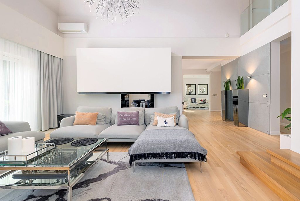 designerski pokój dzienny w ekskluzywnej willi na sprzedaż Szczecin