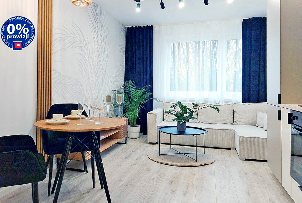 widok na pokój dzienny w luksusowym apartamencie na sprzedaż Gdańsk