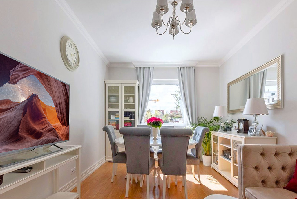 elegancki pokój dzienny w ekskluzywnym apartamencie do sprzedaży Gdańsk