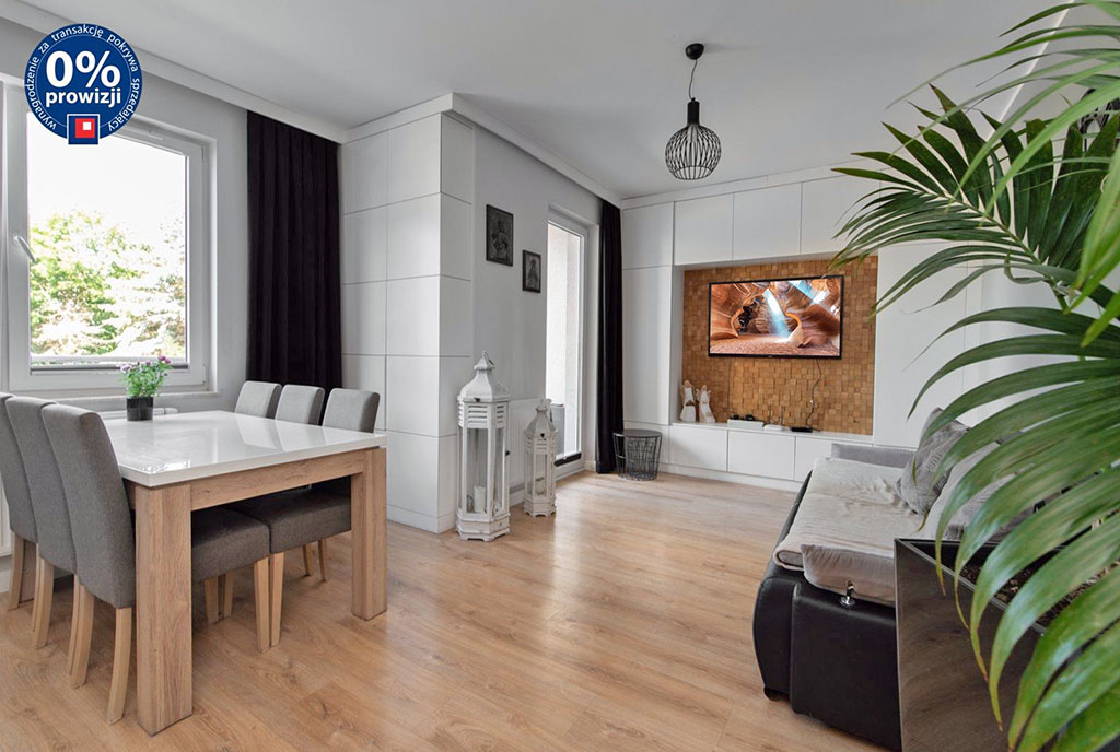 nowoczesny salon w ekskluzywnym apartamencie do sprzedaży Gdańsk