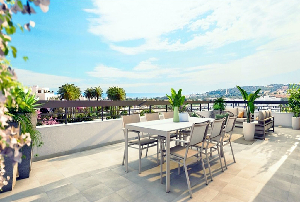 imponujących rozmiarów salon w ekskluzywnym apartamencie na sprzedaż Hiszpania (Estepona)