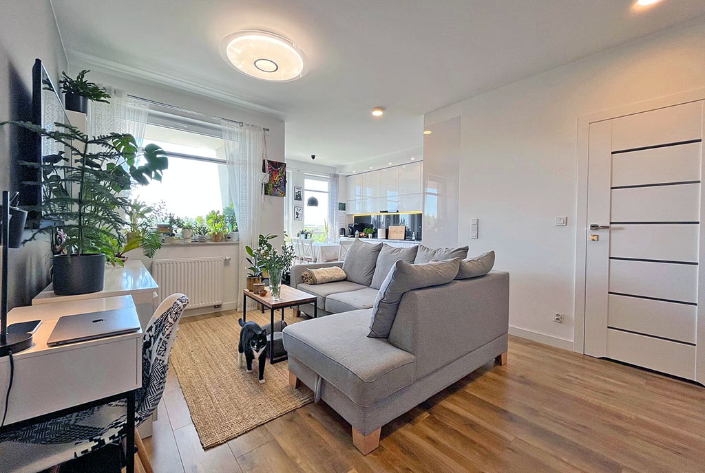 imponujących rozmiarów salon w ekskluzywnym apartamencie do sprzedaży Szczecin