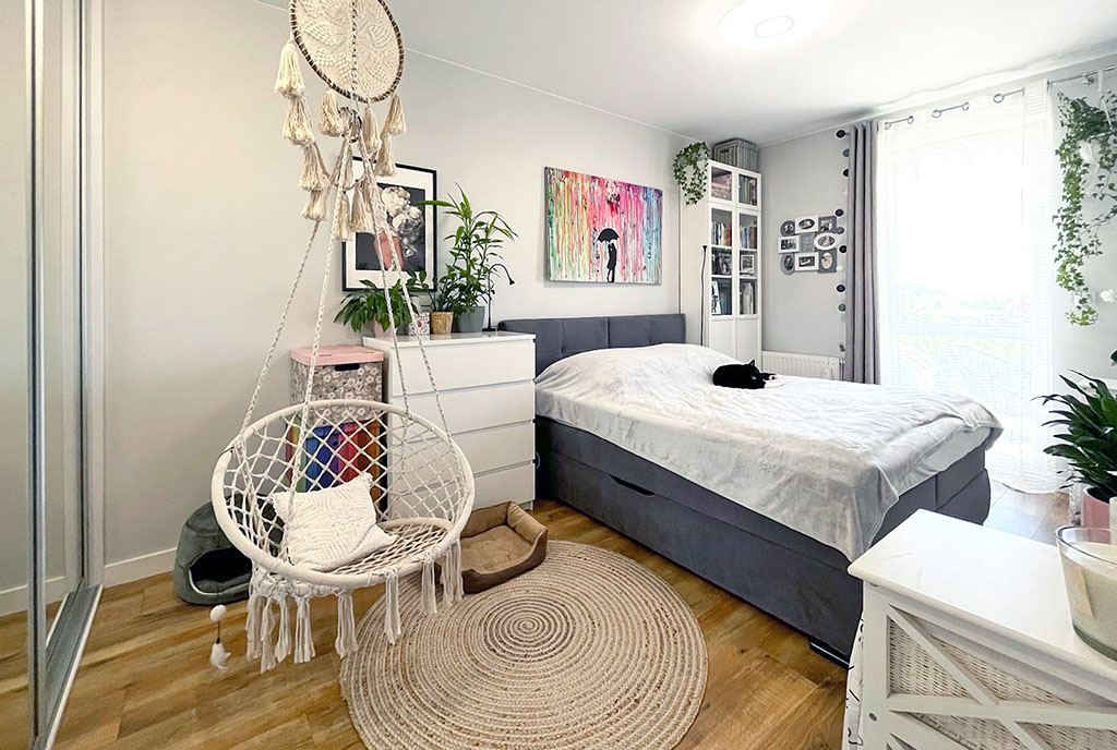 kameralna sypialnia w ekskluzywnym apartamencie na sprzedaż Szczecin