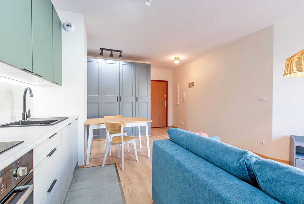 fragment salonu w luksusowym apartamencie do wynajmu Poznań
