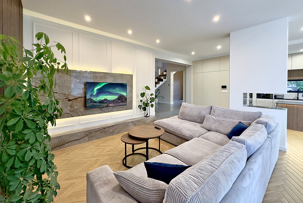 futurystyczny salon w ekskluzywnej willi do sprzedaży Cieszyn (okolice)