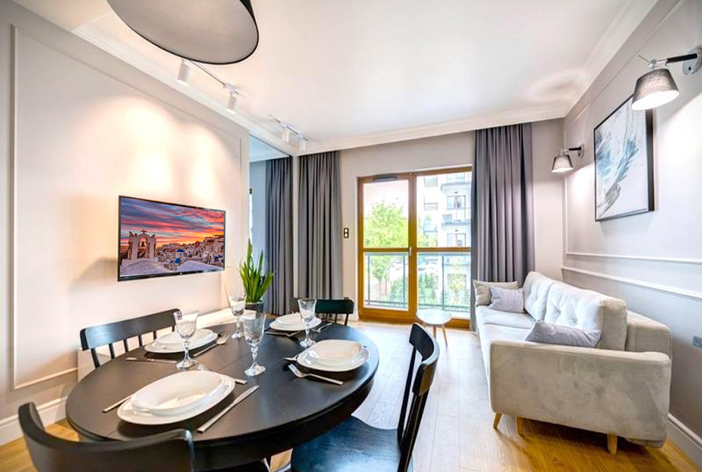 elegancki salon w ekskluzywnym apartamencie do sprzedaży Gdańsk