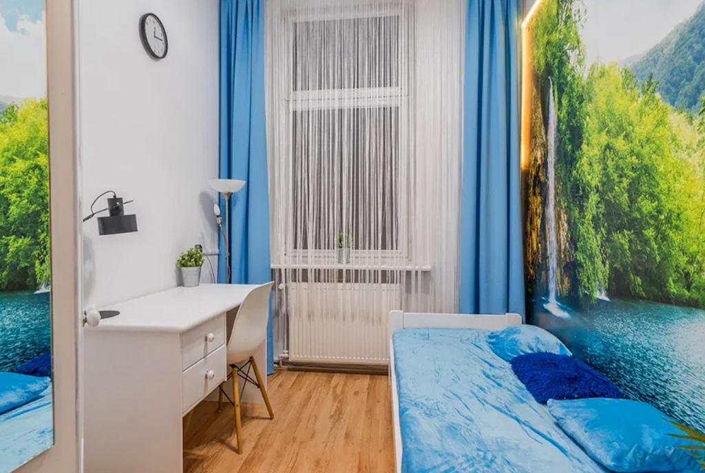 widok na komfortowy pokój w luksusowym apartamencie na sprzedaż Gdańsk