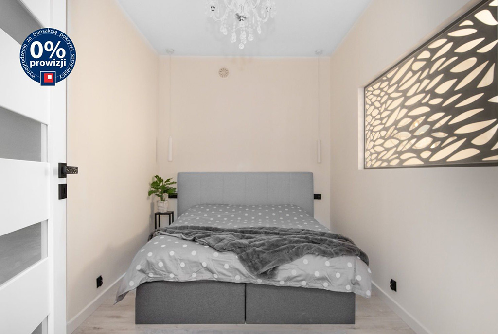 zaciszna sypialnia w ekskluzywnym apartamencie na sprzedaż Gdynia