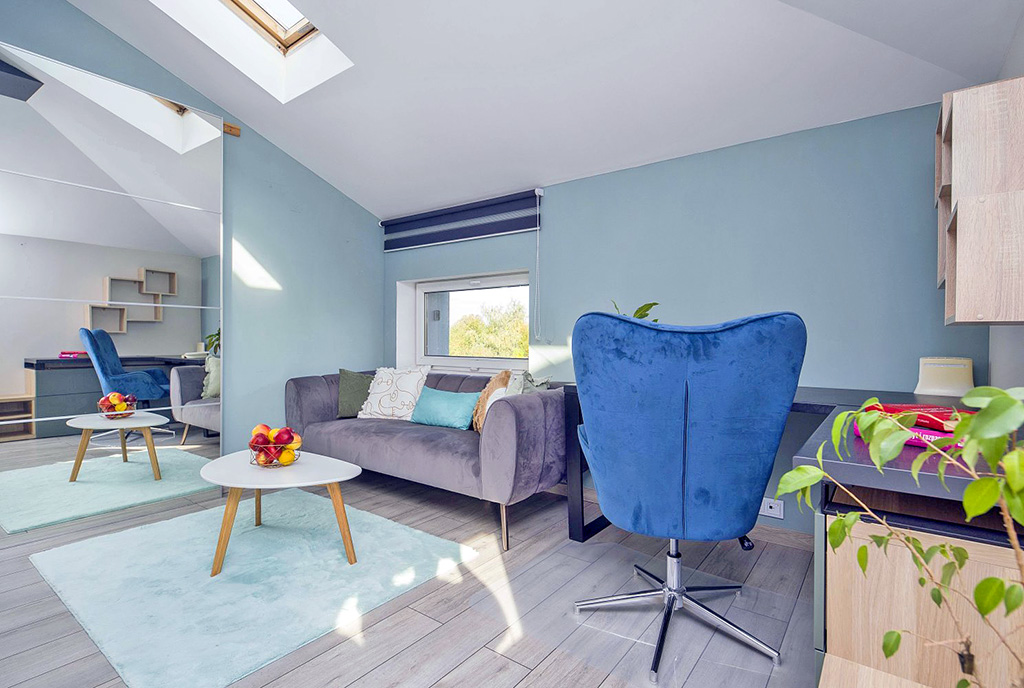 nowoczesny salon w ekskluzywnym apartamencie do sprzedaży Katowice (okolice)
