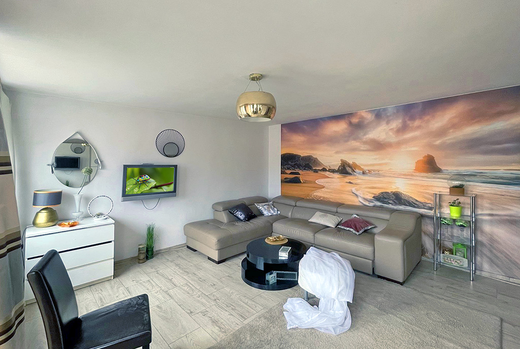przestronny salon w ekskluzywnym apartamencie do wynajęcia Szczecin