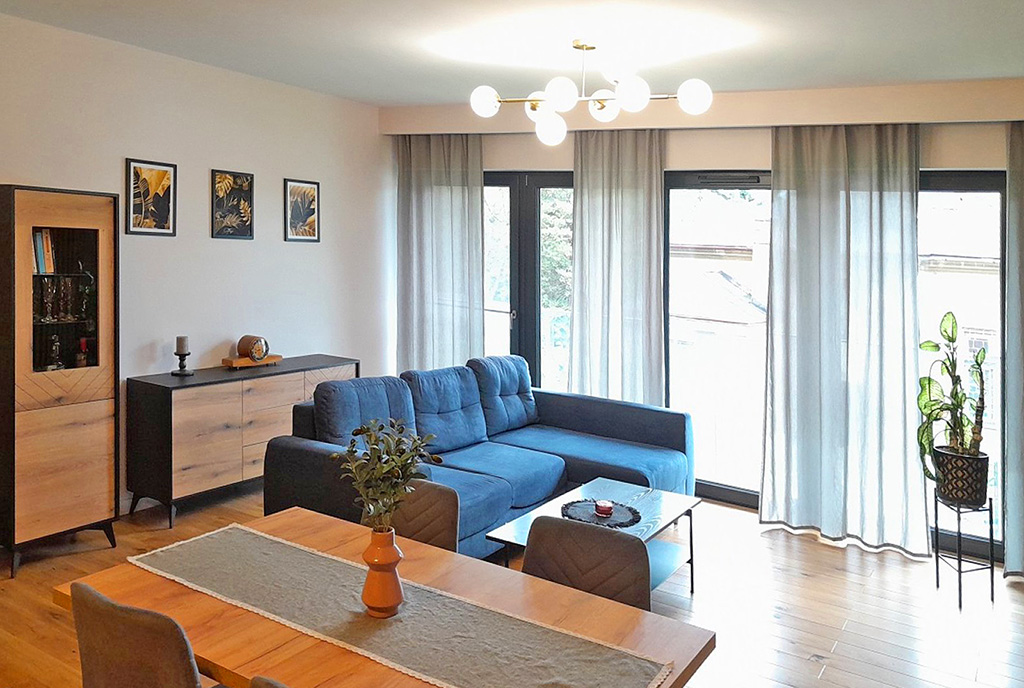 wytworny pokój dzienny w luksusowym apartamencie do sprzedaży Bielsko-Biała