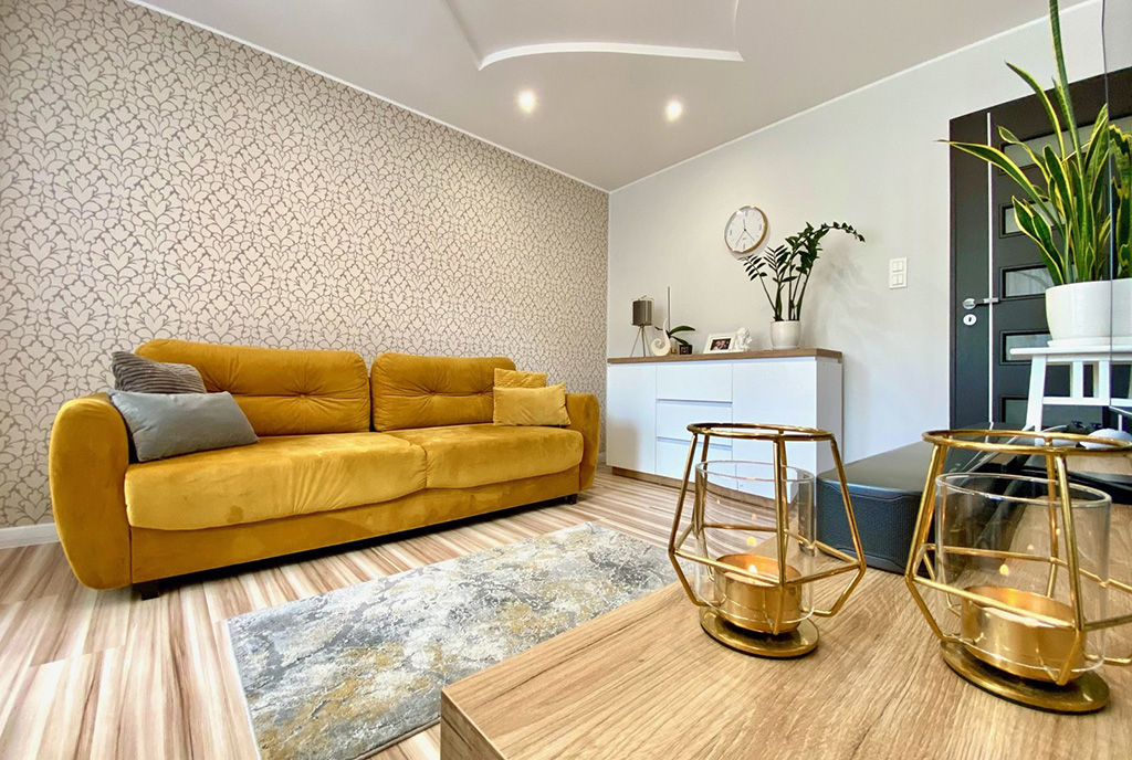 elegancki salon w ekskluzywnym apartamencie do sprzedaży Elbląg