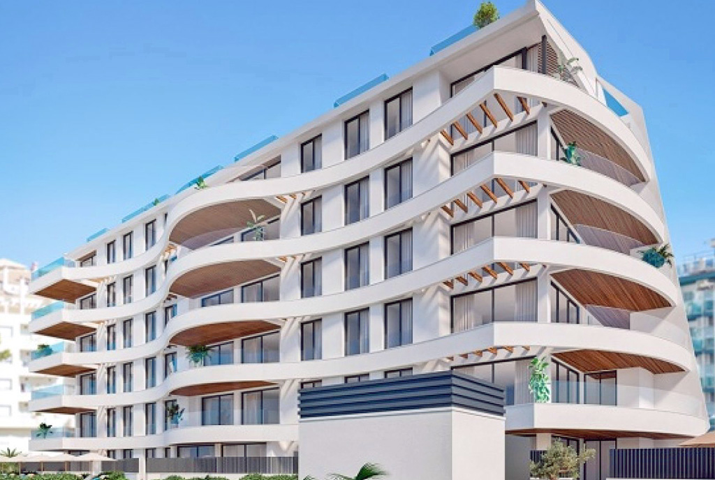 imponujący budynek, w którym znajduje się oferowany do sprzedaży luksusowy apartament Hiszpania (Benalmadena)