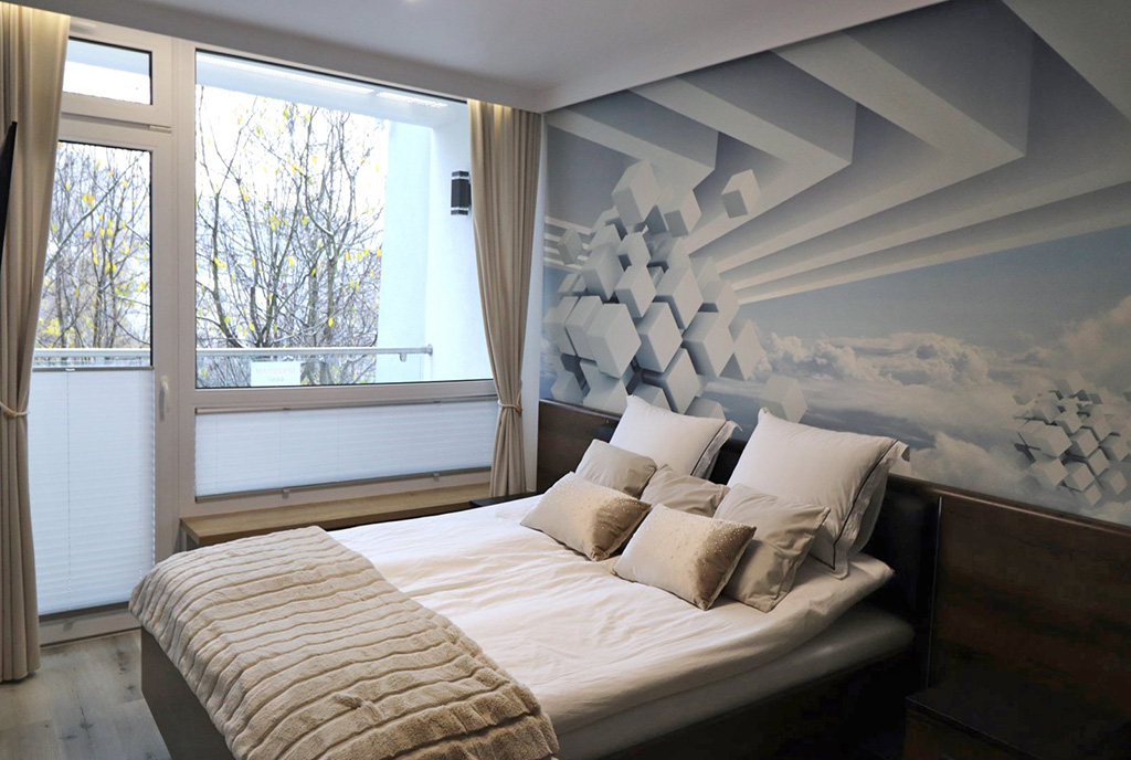 elegancka sypialnia w ekskluzywnym apartamencie na sprzedaż Ustroń