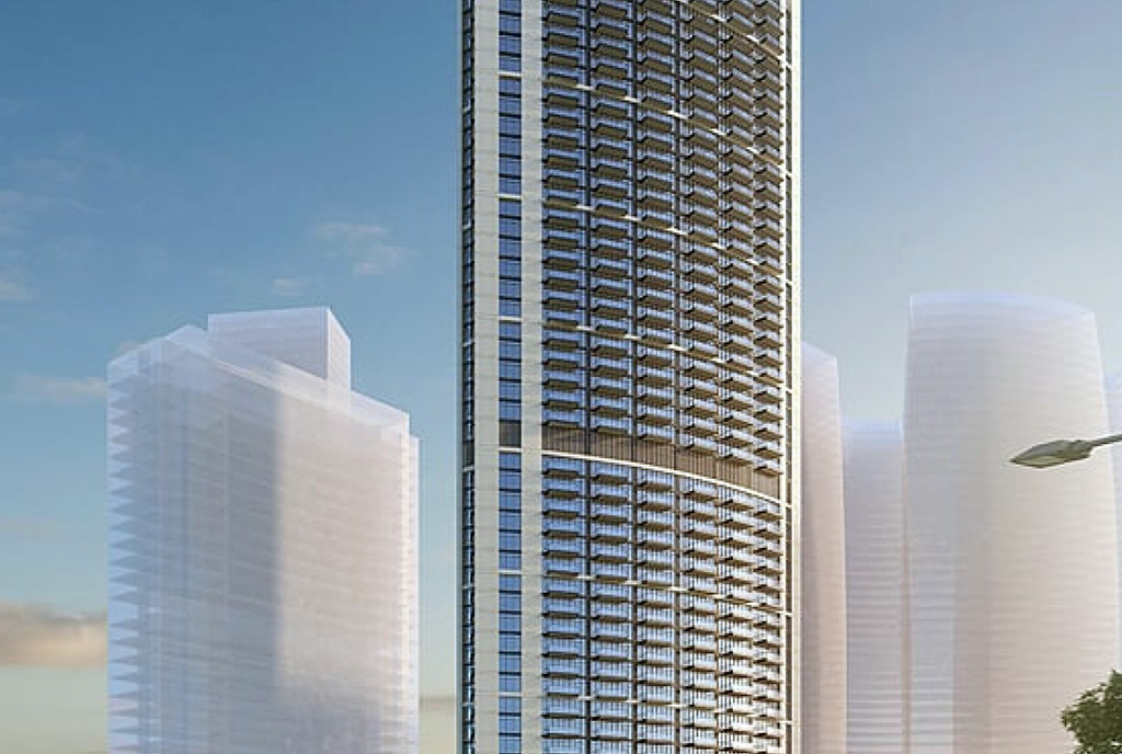 wysoki drapacz chmur, w którym mieści się oferowany do sprzedazy luksusowy apartament Dubaj