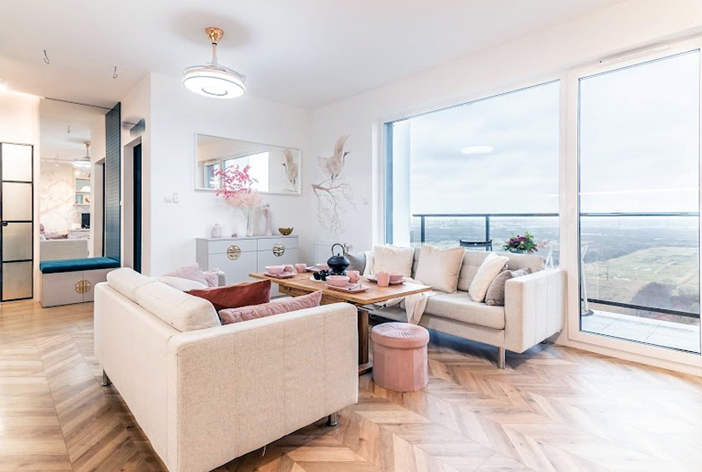 nowocześnie zaaranżowane wnętrze ekskluzywnego apartamentu do sprzedaży Gdynia (okolice)