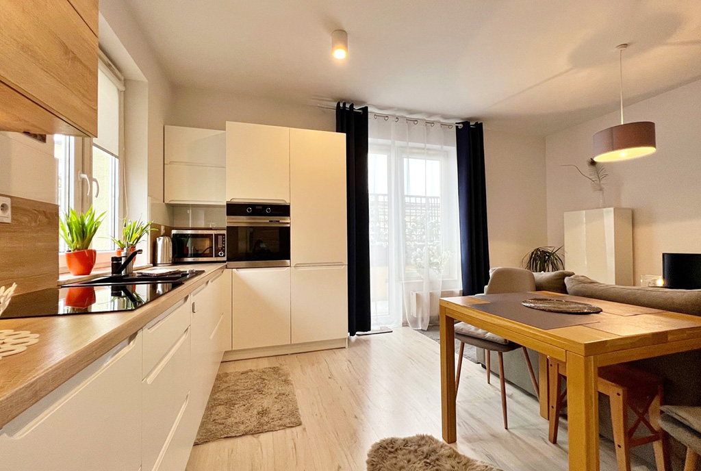 kuchnia i jadalnia w luksusowym apartamencie na sprzedaż Gorzów Wielkopolski
